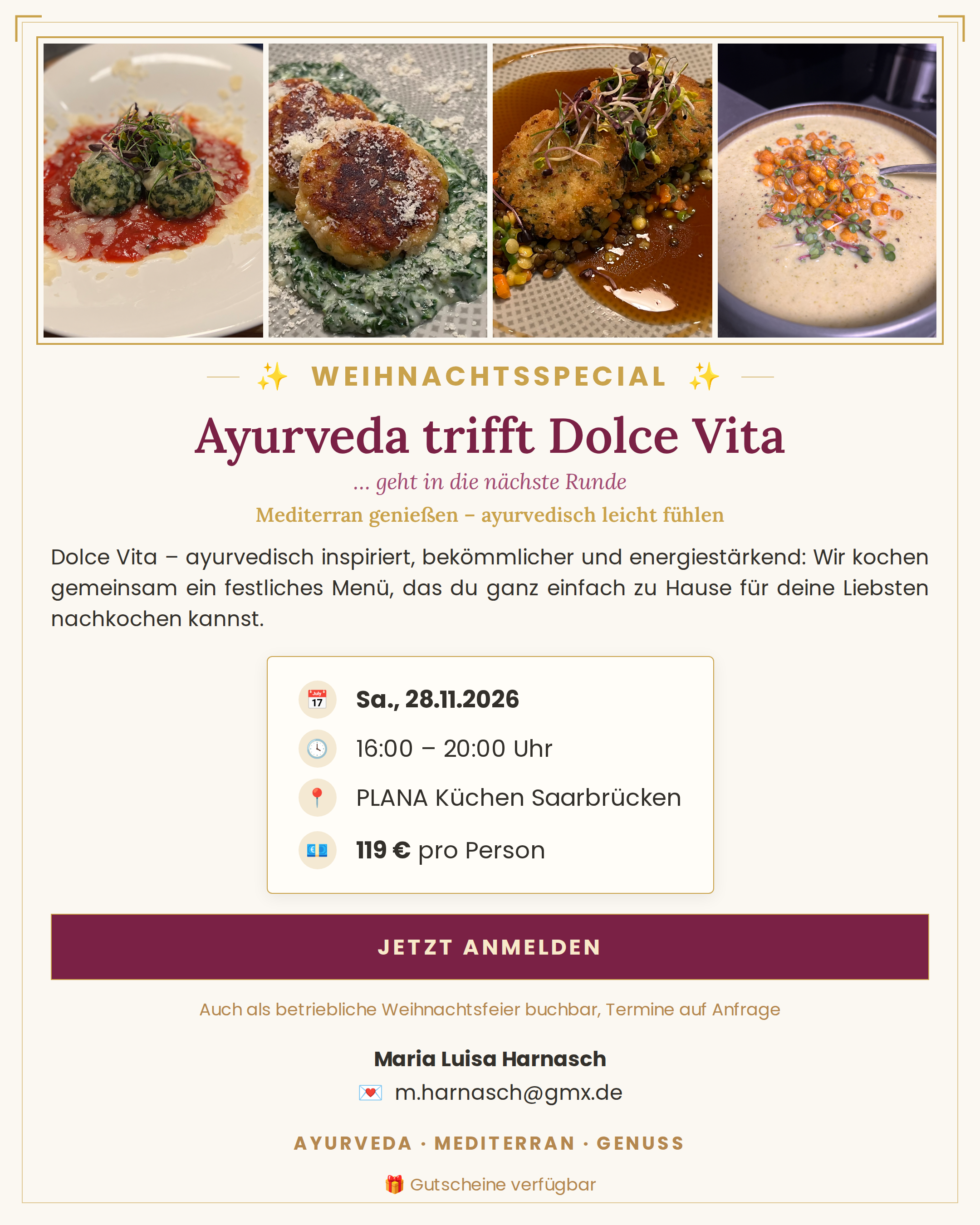 Ayurveda trifft Dolce Vita - Weihnachtsspecial